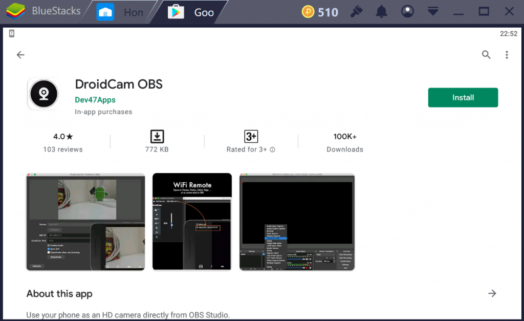 DroidCam OBS for PC
